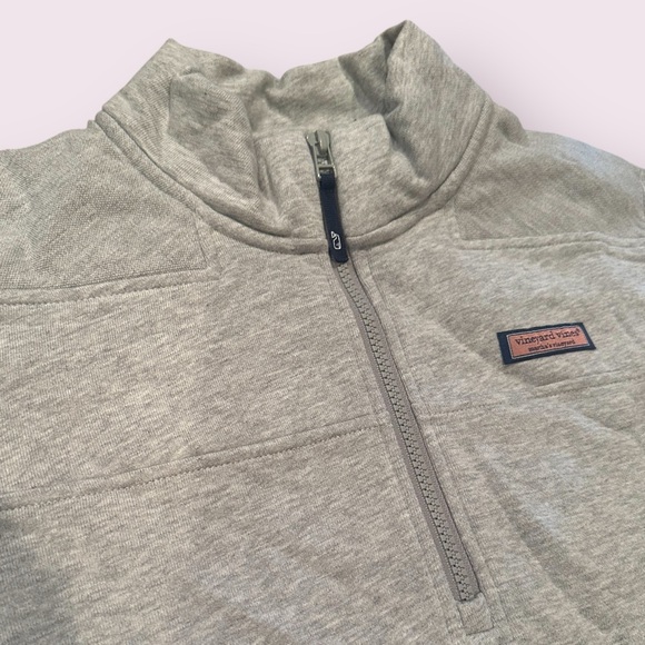 Women's Vineyard Vines Light Gray Half-Zip Sweatshirt Size Large - Picture 4 of 9